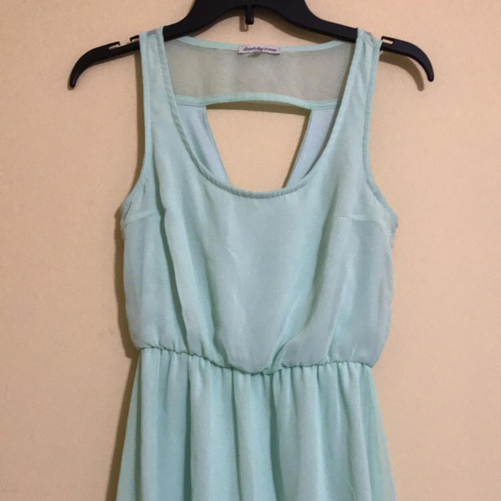 High-low mint green high low dress